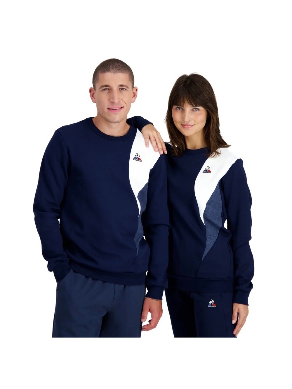 Le Coq Sportif Colorblock Crewneck Sweatshirt Navy Blue Size L